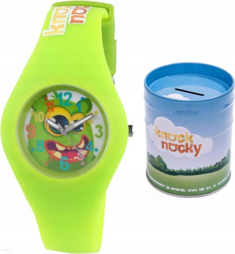 Zegarek dziecięcy KNOCKNOCKY FL MANIO zielony + skarbonka Zegarek dziecięcy KNOCKNOCKY FL MANIO zielony + skarbonka