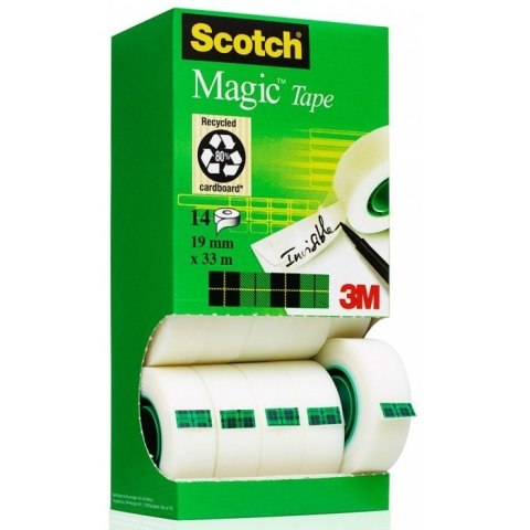 Taśmy SCOTCH MAGIC 19x33m 12+2 w kartonowym podajniku rolki 8-1933R14 3M Taśmy SCOTCH MAGIC 19x33m 12+2 w kartonowym podajniku rolki 8-1933R14 3M