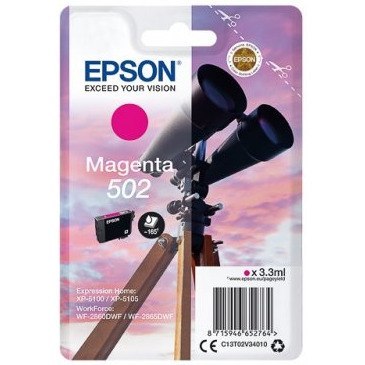 Tusz EPSON (502/C13T02V34010) purpurowy 3,3ml/160str Tusz EPSON (502/C13T02V34010) purpurowy 3,3ml/160str