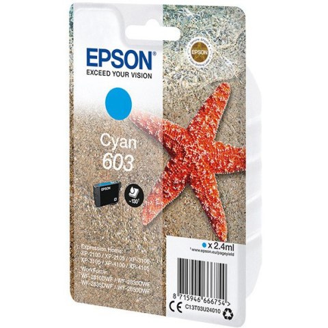Tusz EPSON (603/C13T03U24010) niebieski 2,4ml Tusz EPSON (603/C13T03U24010) niebieski 2,4ml