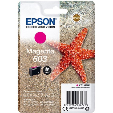 Tusz EPSON (603/C13T03U34010) purpurowy 2,4ml Tusz EPSON (603/C13T03U34010) purpurowy 2,4ml