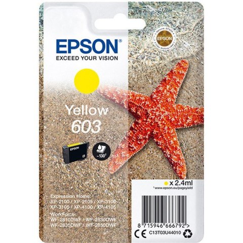 Tusz EPSON (603/C13T03U44010) żółty 2,4ml Tusz EPSON (603/C13T03U44010) żółty 2,4ml
