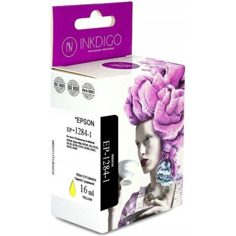 Tusz INKDIGO (EP-1284-1) żółty 16ml zamiennik EPSON (T1284/C13T12844010) Tusz INKDIGO (EP-1284-1) żółty 16ml zamiennik EPSON (T1284/C13T12844010)