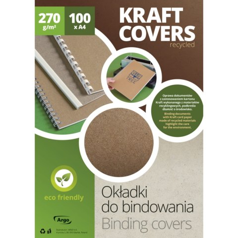 Okładka do bindowania karton KRAFT ECO ciemnobeżowy 270g. (100szt.) 204126 ARGO Okładka do bindowania karton KRAFT ECO ciemnobeżowy 270g. (100szt.) 204126 ARGO