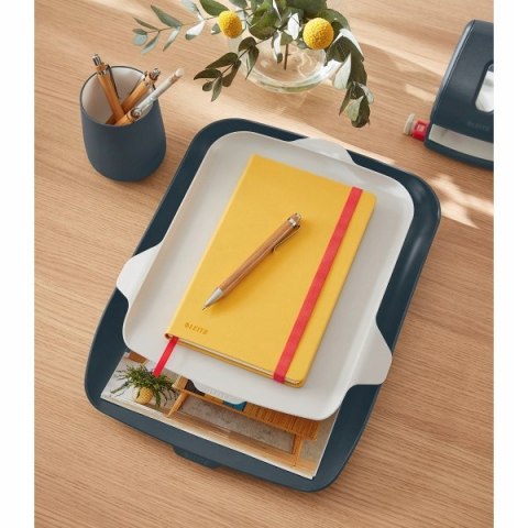 Półka na dokumenty LEITZ Cosy z organizerem szara 52590089 Półka na dokumenty LEITZ Cosy z organizerem szara 52590089