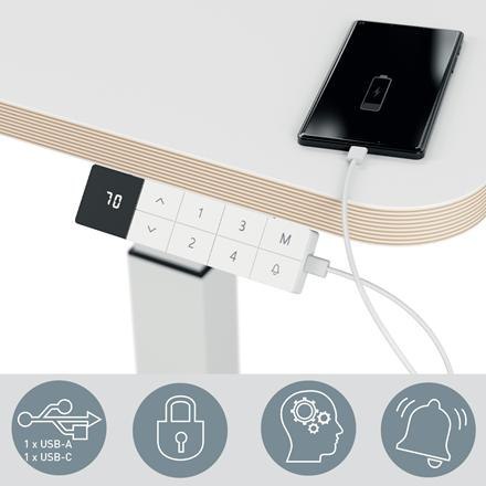 Biurko Leitz Ergo białe do pracy w pozycji siedzącej i stojącej obsługiwane elektronicznie 65340001 Biurko Leitz Ergo białe do pracy w pozycji siedzącej i stojącej obsługiwane elektronicznie 65340001