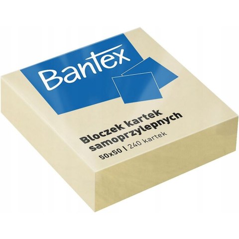 Bloczek samoprzylepny 50x50mm 240k żółty 400086400 BANTEX Bloczek samoprzylepny 50x50mm 240k żółty 400086400 BANTEX