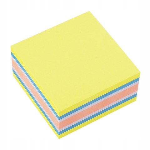 Bloczek samoprzylepny D.RECT 75x75mm 400 kartek mix neon mango (110626) Bloczek samoprzylepny D.RECT 75x75mm 400 kartek mix neon mango (110626)