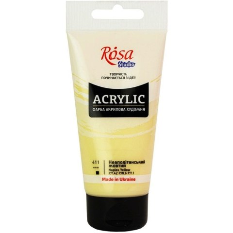 Farba akrylowa Rosa Studio 75ml NAPLES YELLOW 411 Farba akrylowa Rosa Studio 75ml NAPLES YELLOW 411