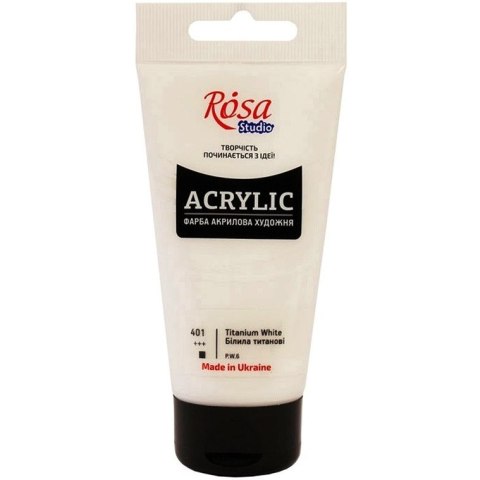 Farba akrylowa Rosa Studio 75ml TITANIUM WHITE 401 Farba akrylowa Rosa Studio 75ml TITANIUM WHITE 401