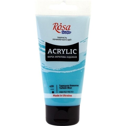 Farba akrylowa Rosa Studio 75ml TURKISH BLUE 439 Farba akrylowa Rosa Studio 75ml TURKISH BLUE 439