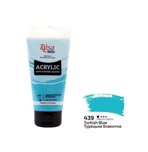 Farba akrylowa Rosa Studio 75ml TURKISH BLUE 439 Farba akrylowa Rosa Studio 75ml TURKISH BLUE 439