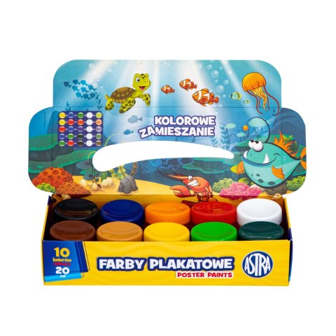 Farby plakatowe 10 kolorów 20ml Standard Box 301123044 ASTRA Farby plakatowe 10 kolorów 20ml Standard Box 301123044 ASTRA