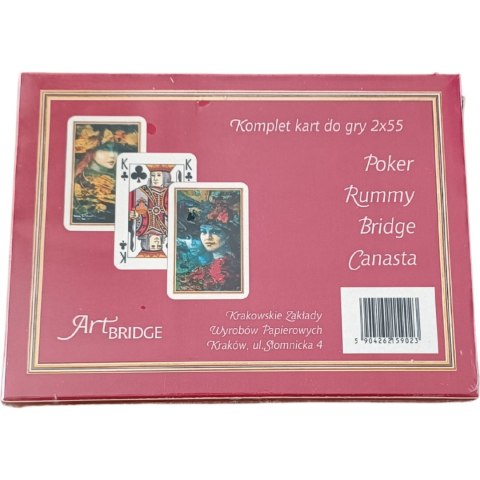 Karty do gry 2x55 kart (2 talie) Art.BRIDGE No800 Karty do gry 2x55 kart (2 talie) Art.BRIDGE No800