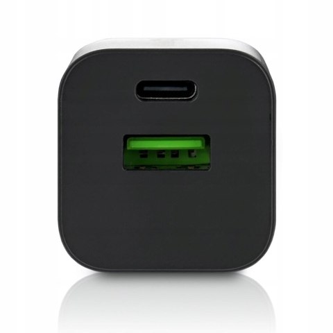 Ładowarka sieciowa 230V EVERACTIVE SC-390QB 1xUSB-C + 1xUSB 3A czarna Ładowarka sieciowa 230V EVERACTIVE SC-390QB 1xUSB-C + 1xUSB 3A czarna