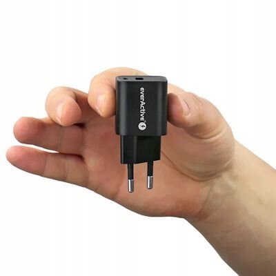 Ładowarka sieciowa 230V EVERACTIVE SC-390QB 1xUSB-C + 1xUSB 3A czarna Ładowarka sieciowa 230V EVERACTIVE SC-390QB 1xUSB-C + 1xUSB 3A czarna