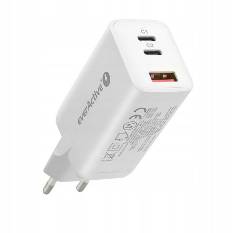 Ładowarka sieciowa 230V EVERACTIVE SC-650Q 1xUSB 3A + 2xUSB-C 3,25A 65W biała Ładowarka sieciowa 230V EVERACTIVE SC-650Q 1xUSB 3A + 2xUSB-C 3,25A 65W biała