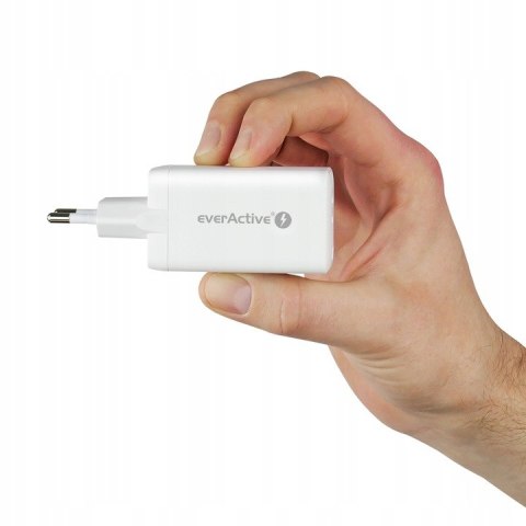 Ładowarka sieciowa 230V EVERACTIVE SC-650Q 1xUSB 3A + 2xUSB-C 3,25A 65W biała Ładowarka sieciowa 230V EVERACTIVE SC-650Q 1xUSB 3A + 2xUSB-C 3,25A 65W biała