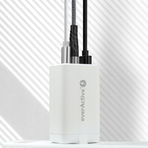 Ładowarka sieciowa 230V EVERACTIVE SC-650Q 1xUSB 3A + 2xUSB-C 3,25A 65W biała Ładowarka sieciowa 230V EVERACTIVE SC-650Q 1xUSB 3A + 2xUSB-C 3,25A 65W biała
