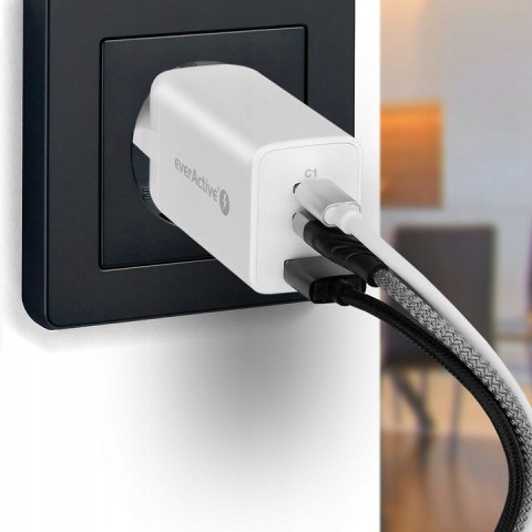 Ładowarka sieciowa 230V EVERACTIVE SC-650Q 1xUSB 3A + 2xUSB-C 3,25A 65W biała Ładowarka sieciowa 230V EVERACTIVE SC-650Q 1xUSB 3A + 2xUSB-C 3,25A 65W biała