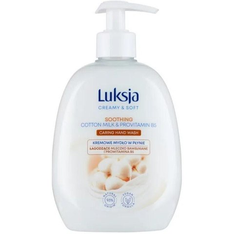Mydło w płynie z dozownikiem LUKSJA 500ml. BAWEŁNA Mydło w płynie z dozownikiem LUKSJA 500ml. BAWEŁNA