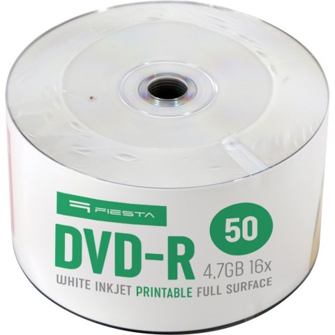 Płyta DVD-R 4,7GB FIESTA 16x biała do nadruku spindel w folii (50szt) (45817) Płyta DVD-R 4,7GB FIESTA 16x biała do nadruku spindel w folii (50szt) (45817)