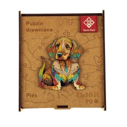 Puzzle drewniane 90 elementów 23x20cm PIES 0422-0004-05 Panta Plast