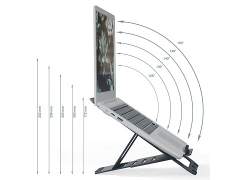 Ultrapłaska aluminiowa podstawka pod laptopa Leitz Ergo z regulacją wysokości 63460089 Ultrapłaska aluminiowa podstawka pod laptopa Leitz Ergo z regulacją wysokości 63460089