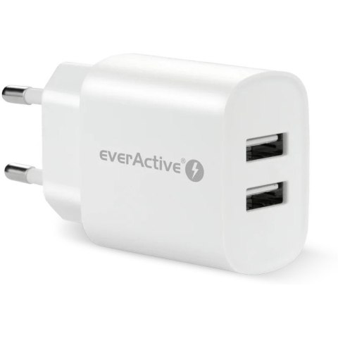 Ładowarka sieciowa 230V EVERACTIVE SC-220 2xUSB-A 12W 2,4A biała Ładowarka sieciowa 230V EVERACTIVE SC-220 2xUSB-A 12W 2,4A biała