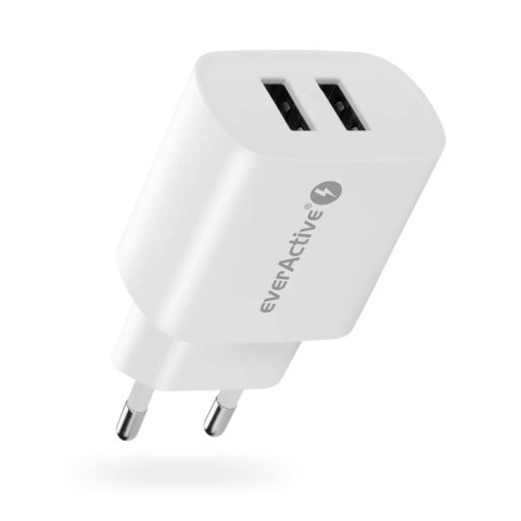 Ładowarka sieciowa 230V EVERACTIVE SC-220 2xUSB-A 12W 2,4A biała Ładowarka sieciowa 230V EVERACTIVE SC-220 2xUSB-A 12W 2,4A biała