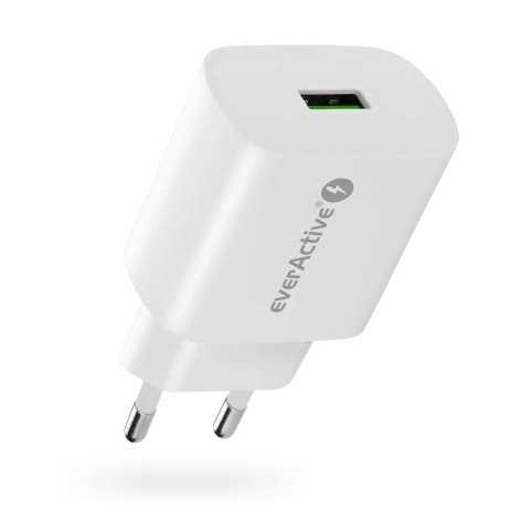 Ładowarka sieciowa 230V EVERACTIVE SC-250Q 1xUSB-A 18W biała Ładowarka sieciowa 230V EVERACTIVE SC-250Q 1xUSB-A 18W biała