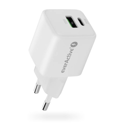 Ładowarka sieciowa 230V EVERACTIVE SC-330Q 1xUSB-A + 1xUSB-C 20W biała Ładowarka sieciowa 230V EVERACTIVE SC-330Q 1xUSB-A + 1xUSB-C 20W biała