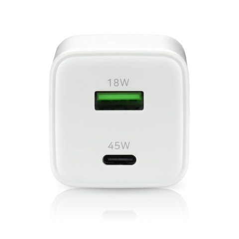 Ładowarka sieciowa 230V EVERACTIVE SC-450Q 1xUSB-A + 1xUSB-C 45W biała Ładowarka sieciowa 230V EVERACTIVE SC-450Q 1xUSB-A + 1xUSB-C 45W biała