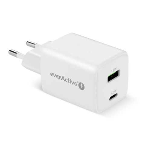 Ładowarka sieciowa 230V EVERACTIVE SC-450Q 1xUSB-A + 1xUSB-C 45W biała Ładowarka sieciowa 230V EVERACTIVE SC-450Q 1xUSB-A + 1xUSB-C 45W biała