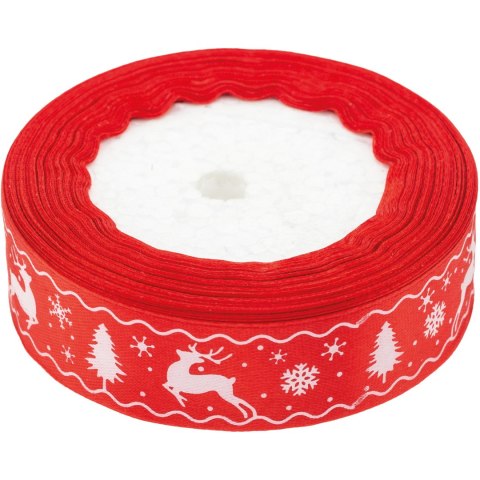 Wstążka satynowa Boże Narodzenie 25mm/22m czerwona WSX25-15 BREWIS Wstążka satynowa Boże Narodzenie 25mm/22m czerwona WSX25-15 BREWIS