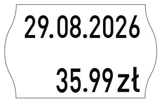 Etykiety cenowe w rolce do metkownicy dwurzędowej, 26x16 mm, (6 sztuk) białe faliste, usuwalny klej METO M30014336 Etykiety cenowe w rolce do metkownicy dwurzędowej, 26x16 mm, (6 sztuk) białe faliste, usuwalny klej METO M30014336