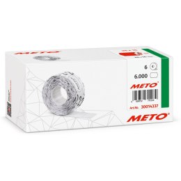 Etykiety cenowe w rolce do metkownicy dwurzędowej, 26x16 mm, (6 sztuk) czerwone neon faliste, trwały klej METO M30014337