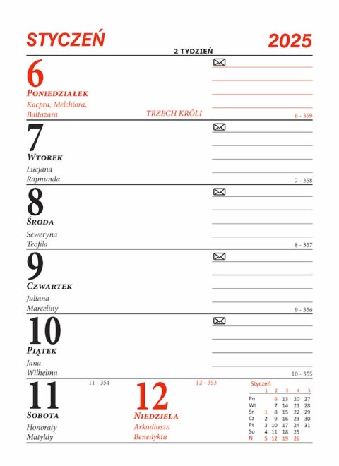 Kalendarz biurowy MINI MERKURIER B9 BESKIDY Kalendarz biurowy MINI MERKURIER B9 BESKIDY