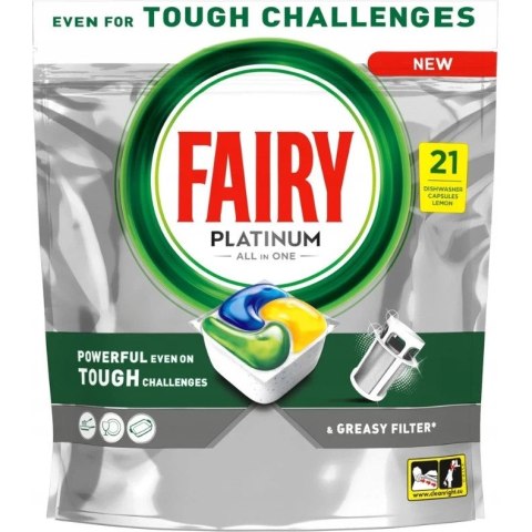 Kapsułki do zmywarki FAIRY PLATINUM ALL IN ONE LEMON (21szt) Kapsułki do zmywarki FAIRY PLATINUM ALL IN ONE LEMON (21szt)