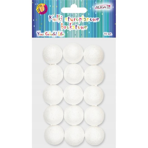 Kulki styropianowe perłowe 30mm 15szt. KSB-1629 ALIGA Kulki styropianowe perłowe 30mm 15szt. KSB-1629 ALIGA