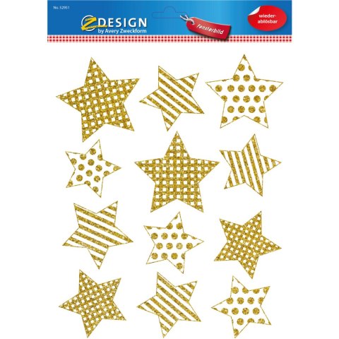 Naklejki foliowe Z-Design na okno - złote gwiazdki 52951 AVERY ZWECKFORM Naklejki foliowe Z-Design na okno - złote gwiazdki 52951 AVERY ZWECKFORM