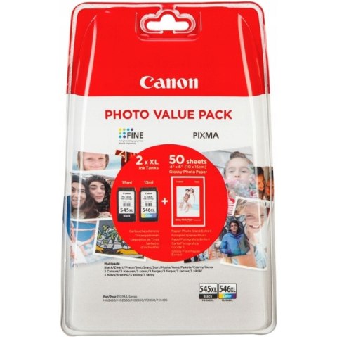 Tusz CANON (PG-545XL+CL-546XL/8286B006) czarny+kolor (2szt) Tusz CANON (PG-545XL+CL-546XL/8286B006) czarny+kolor (2szt)