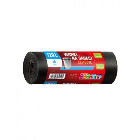 Worki na śmieci LDPE CLASSIC 120L czarne (10 sztuk) FOLCOM Worki na śmieci LDPE CLASSIC 120L czarne (10 sztuk) FOLCOM