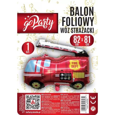 Balon foliowy WÓZ STRAŻACKI ANT0028 GO PARTY Balon foliowy WÓZ STRAŻACKI ANT0028 GO PARTY