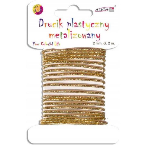 Drucik plastyczny met. złoty 2mm x 2m DA-2108 ALIGA Drucik plastyczny met. złoty 2mm x 2m DA-2108 ALIGA
