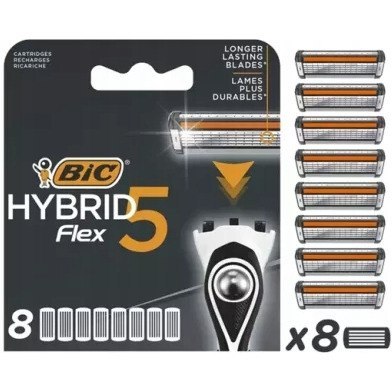 Wkłady do maszynki do golenia Flex 5 HYBRID blister 8 sztuk BIC 502341 Wkłady do maszynki do golenia Flex 5 HYBRID blister 8 sztuk BIC 502341