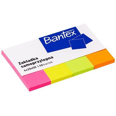 Zakładka indeksująca 20x50mm 4x40k neonowe 400086402 BANTEX Zakładka indeksująca 20x50mm 4x40k neonowe 400086402 BANTEX