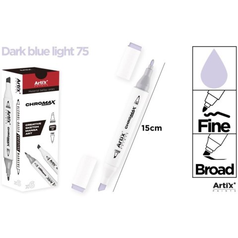 Marker alkoholowy dwustronny DARK BLUE LIGHT PP915-75 ARTIX Marker alkoholowy dwustronny DARK BLUE LIGHT PP915-75 ARTIX