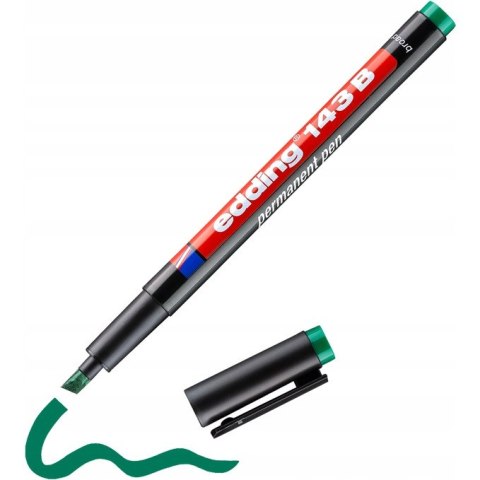 Marker niezmywalny do folii 1-3mm zielony 143B/004/ZI ED EDDING Marker niezmywalny do folii 1-3mm zielony 143B/004/ZI ED EDDING