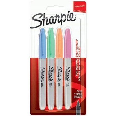 Markery permanentne SHARPIE FINE PASTEL 4 kolory -zestaw 2065402 Markery permanentne SHARPIE FINE PASTEL 4 kolory -zestaw 2065402